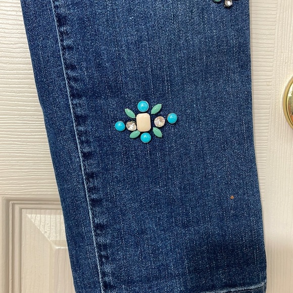 Chico’s Stones Embedded High Rise Ankle Length Blue Jeans Fits Regular Size 4 - Picture 3 of 6
